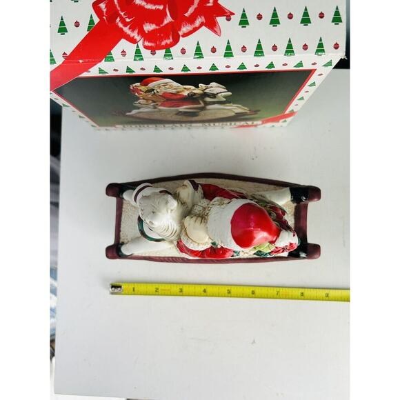 Vintage Target Music Box Santa on Rocking Horse Ceramic Musical In Original Box - Picture 7 of 10